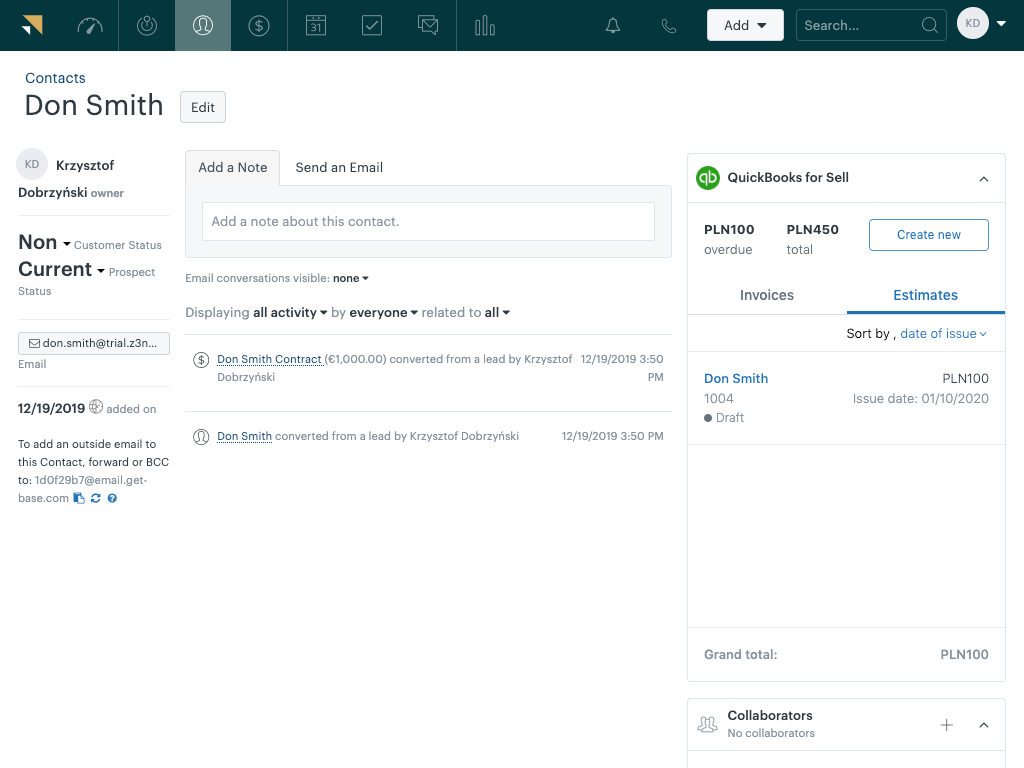 QuickBooks for Sell App Integration with Zendesk Sell